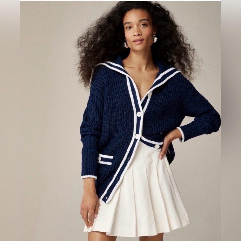 J. Crew Textured Sailor Cardigan